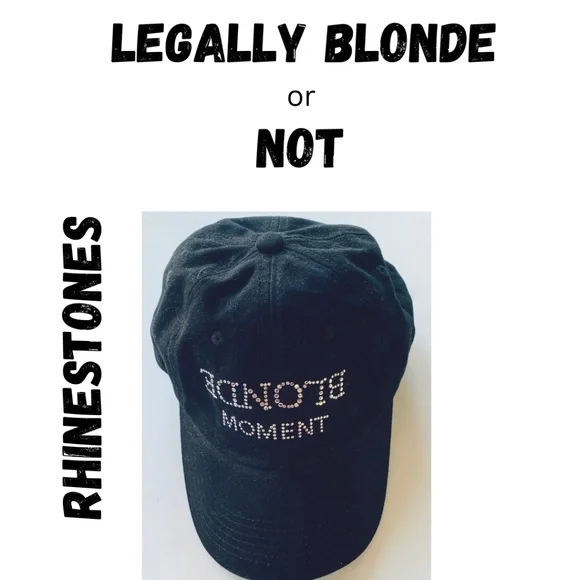 Accessories | Rhinestone Black Baseball Hat Cap Upside Down 